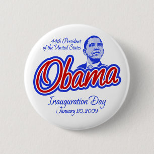 Chapa Redonda De 5 Cm Presidente Obama Inauguration Button