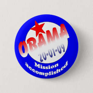 Chapa Redonda De 5 Cm Presidente Obama Mission Accomplished