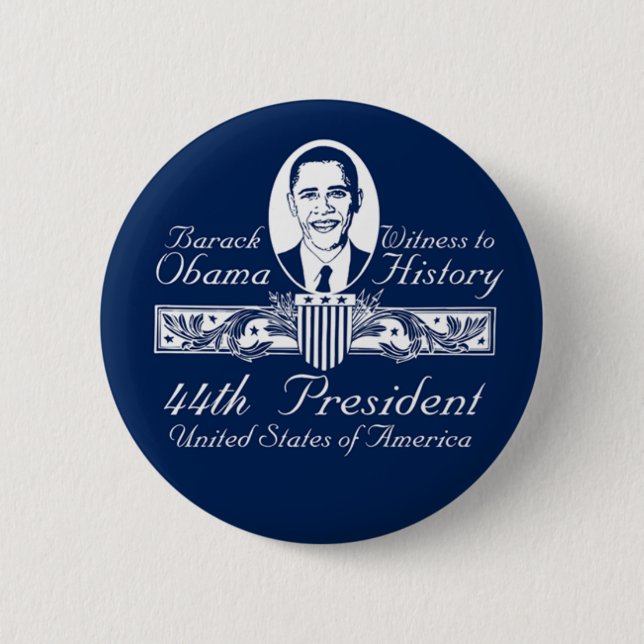 Chapa Redonda De 5 Cm Presidente Obama Victory Button (Anverso)