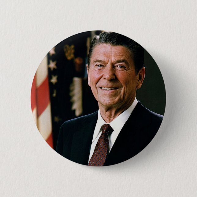 Chapa Redonda De 5 Cm Presidente Reagan (Anverso)