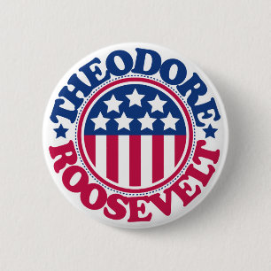 Chapa Redonda De 5 Cm Presidente Theodore Roosevelt de los E.E.U.U.