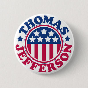 Chapa Redonda De 5 Cm Presidente Thomas Jefferson de los E.E.U.U.