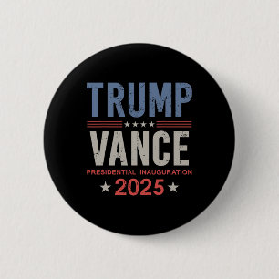 Chapa Redonda De 5 Cm Presidente Trump Vance Inauguración Día 2025 Estad