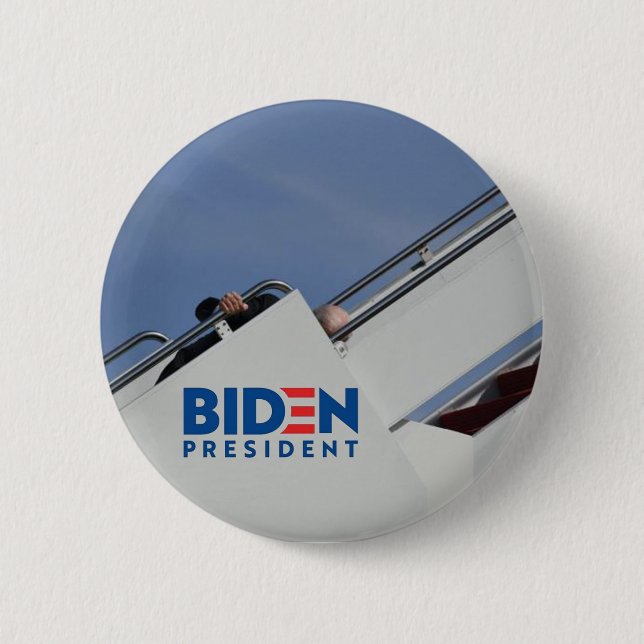 Chapa Redonda De 5 Cm Presidente (Whoops!) Biden (Anverso)
