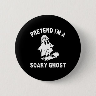 Chapa Redonda De 5 Cm Pretende que soy un tímido fantasma de Halloween 2