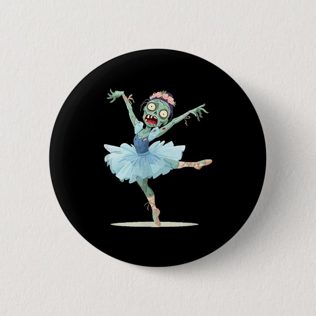 Chapa Redonda De 5 Cm Pretty Ballerina Zombie Costume  (Anverso)