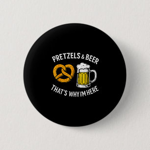 Chapa Redonda De 5 Cm Pretzels y cerveza fiesta del festival de cerveza 
