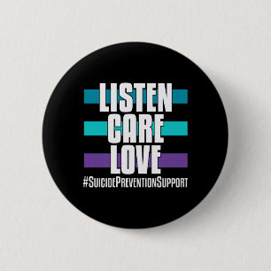 Chapa Redonda De 5 Cm Prevención Escuchar Cuidado Amor _ Para simpatizan