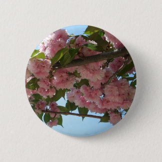 Chapa Redonda De 5 Cm Primavera del Árbol de cerezo IV con doble floreci