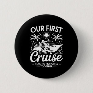 Chapa Redonda De 5 Cm Primer crucero 2026 viaje familiar juntos coincide