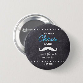 Chapa Redonda De 5 Cm Primer cumpleaños de Mustache, antecedentes de Cha