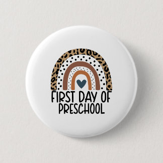 Chapa Redonda De 5 Cm Primer Día De Preescolar Maestra Arcoíris Niñas Ck