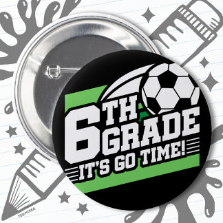 Chapa Redonda De 5 Cm Primer día de regreso a la escuela del fútbol de 6