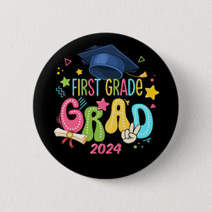 Chapa Redonda De 5 Cm Primer Grado El Último Día De La Escuela