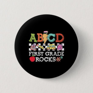 Chapa Redonda De 5 Cm Primer grado Rocks Lápiz Lightning Maestros Rock G