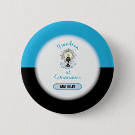 Chapa Redonda De 5 Cm Primera Comunión del nieto, Taza Azul