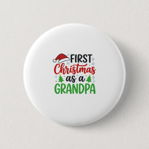 Chapa Redonda De 5 Cm Primera Navidad Abuelo Santa Sombrero