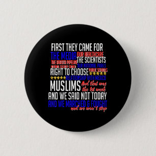 Chapa Redonda De 5 Cm Primero Vinieron Por Las Res De Los Derechos Civil