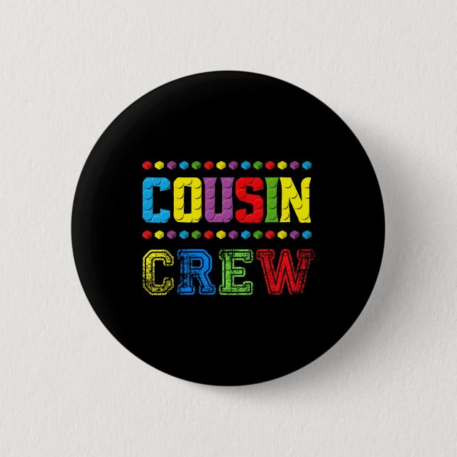 Chapa Redonda De 5 Cm Primo Crew Bloques de Construcción Maestro Constru (Anverso)