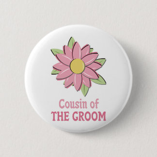 Chapa Redonda De 5 Cm Primo rosado del novio de la flor