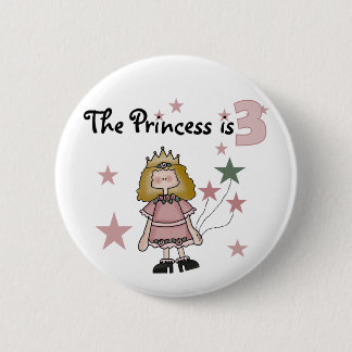 Chapa Redonda De 5 Cm Princesa 3 camisetas de cumpleaños y regalos