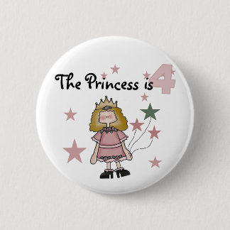 Chapa Redonda De 5 Cm Princesa 4 camisetas de cumpleaños y regalos