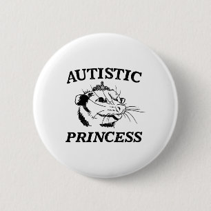 Chapa Redonda De 5 Cm Princesa Autista Ratón Niños Niños Autismo Conscie