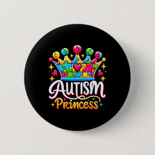 Chapa Redonda De 5 Cm Princesa autista Reina de la concienciación sobre