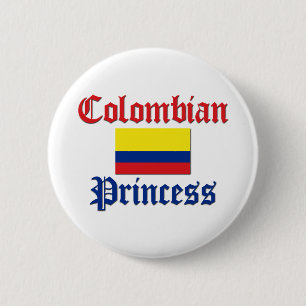 Chapa Redonda De 5 Cm Princesa colombiana