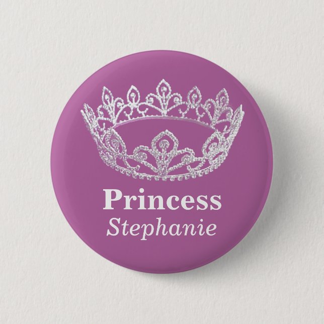 Chapa Redonda De 5 Cm Princesa Crown Pin Button (Anverso)