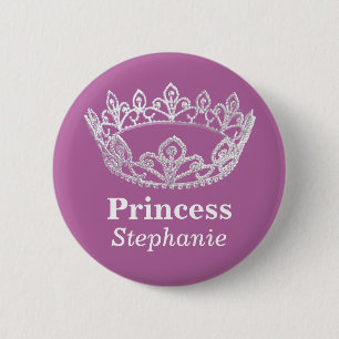 Chapa Redonda De 5 Cm Princesa Crown Pin Button