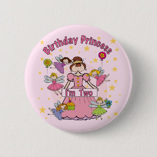 Chapa Redonda De 5 Cm Princesa de Cumpleaños Soy dos camisetas y regalos