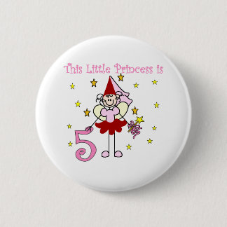 Chapa Redonda De 5 Cm Princesa de hadas 5to cumpleaños