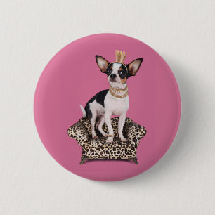 Chapa Redonda De 5 Cm Princesa de la chihuahua