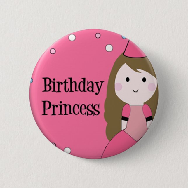 Chapa Redonda De 5 Cm Princesa del cumpleaños (Anverso)