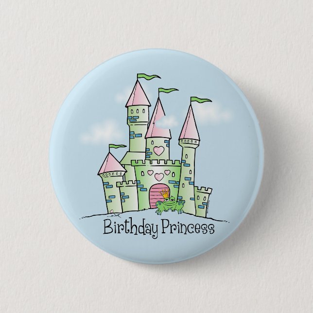 Chapa Redonda De 5 Cm Princesa del cumpleaños del castillo (Anverso)