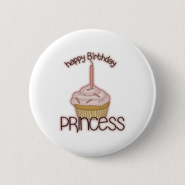 Chapa Redonda De 5 Cm Princesa del feliz cumpleaños (Anverso)