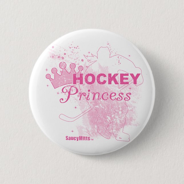 Chapa Redonda De 5 Cm Princesa del hockey de los chicas (Anverso)