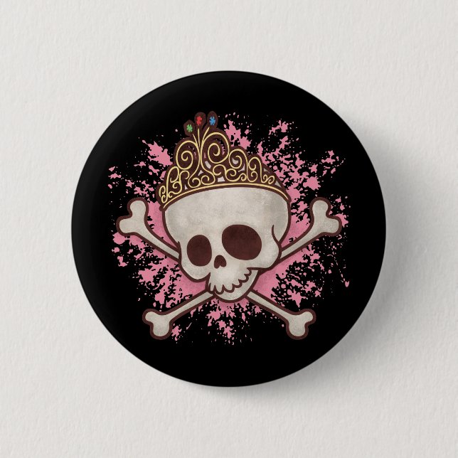 Chapa Redonda De 5 Cm Princesa del pirata - tiara (Anverso)