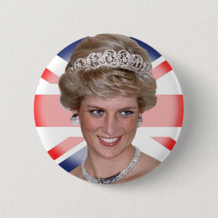 Chapa Redonda De 5 Cm Princesa Diana Union Jack