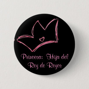 Chapa Redonda De 5 Cm Princesa: Hija del Rey de Reyes