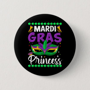 Chapa Redonda De 5 Cm Princesa Mardi Gras