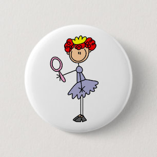 Chapa Redonda De 5 Cm Princesa roja