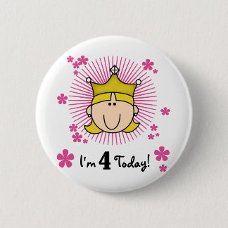 Chapa Redonda De 5 Cm Princesa Rubia 4 camisetas de cumpleaños y regalos