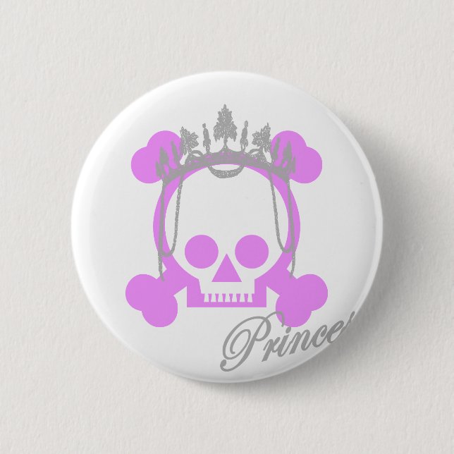 Chapa Redonda De 5 Cm Princesa Skull (Anverso)