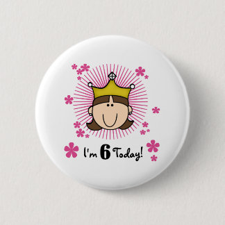 Chapa Redonda De 5 Cm Princesa triguena 6to cumpleaños
