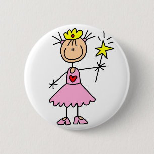 Chapa Redonda De 5 Cm Princesa With Wand Button
