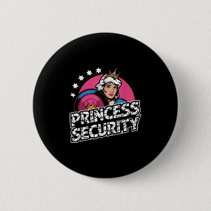Chapa Redonda De 5 Cm Princess Security Birthday Dad &amp; Mom Boys Brot