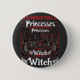 Chapa Redonda De 5 Cm Princessas Ser Bruja Halloween Castillo Caldera Tu