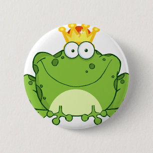 Chapa Redonda De 5 Cm Príncipe personaje de dibujos animados de la rana